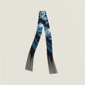 Simple Striped Print Tassel Silk Scarf 6W6NSI247