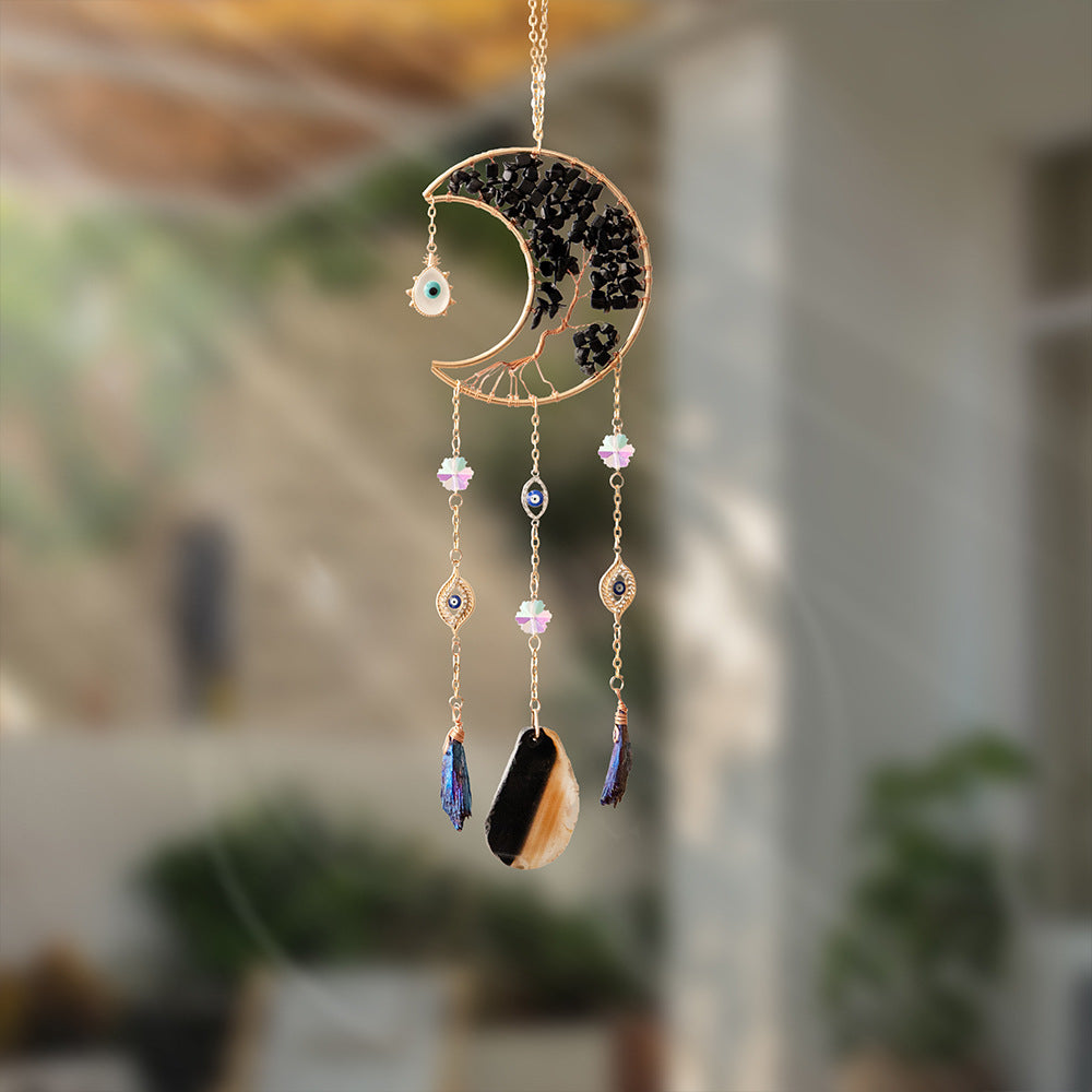 Crystal Moon Shaped Hanging Prism Suncatcher MK2CZAS6H7HLS86