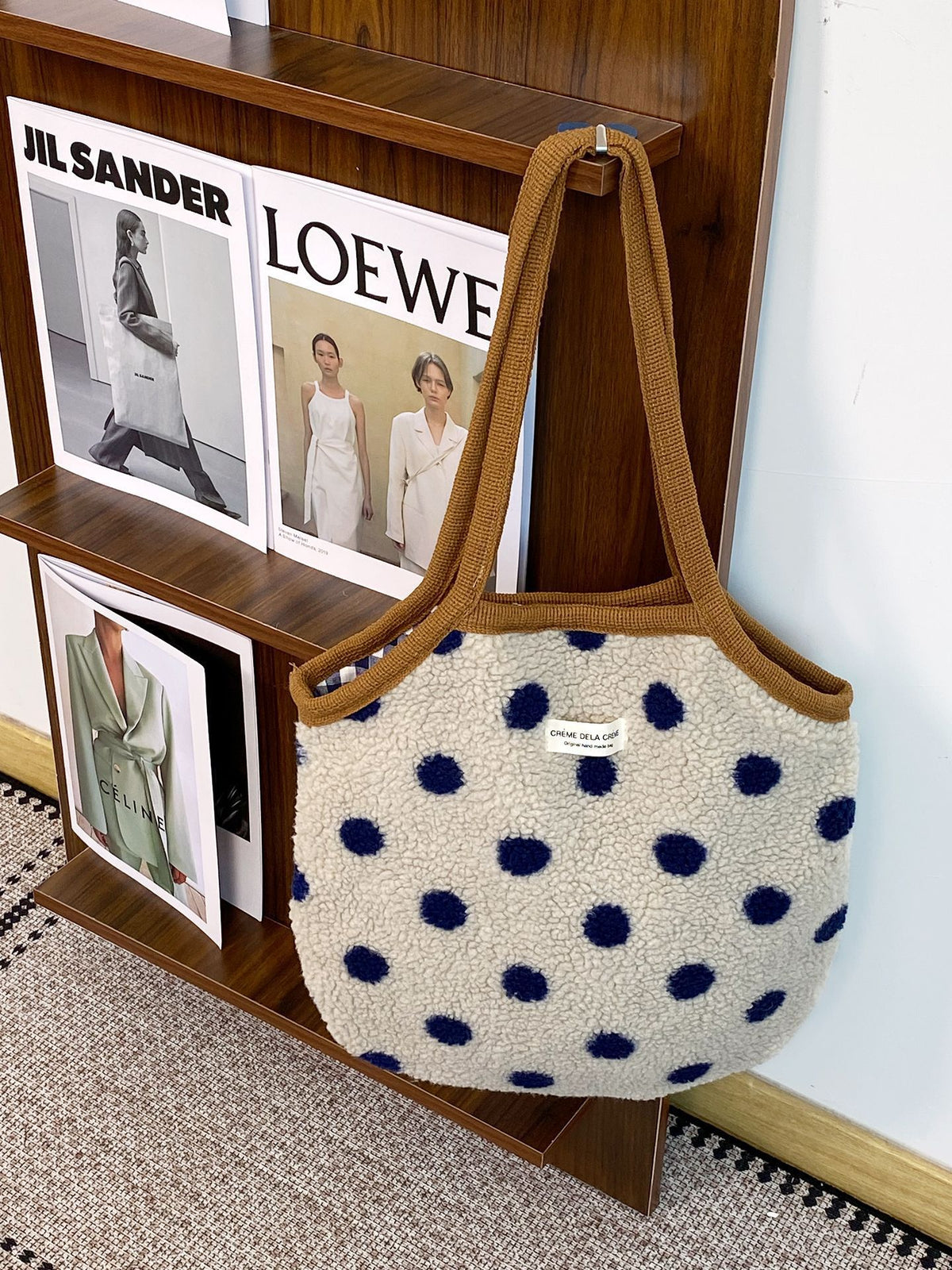 Plush Polka Dot Tote Bag - DippedShop Wholesale - #1395