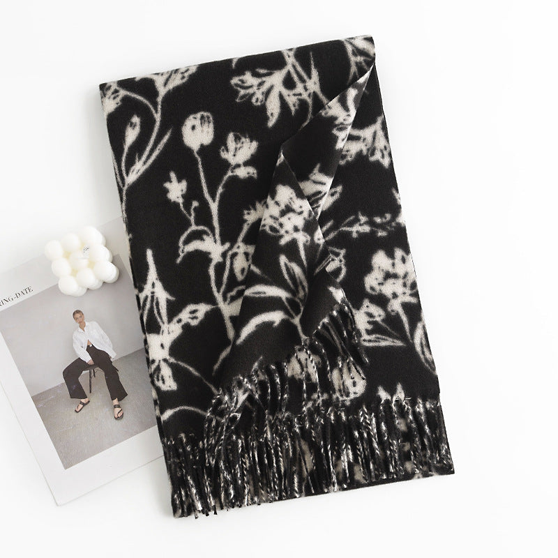Floral Print Winter Scarf - DippedShop Wholesale - #5027