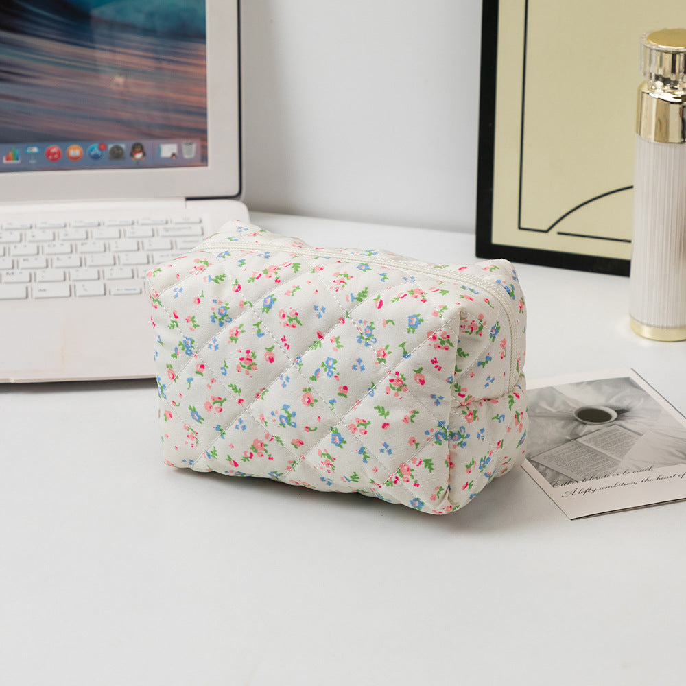 Colorful Floral Quilted Cosmetic Storage Bag 6C5CO73