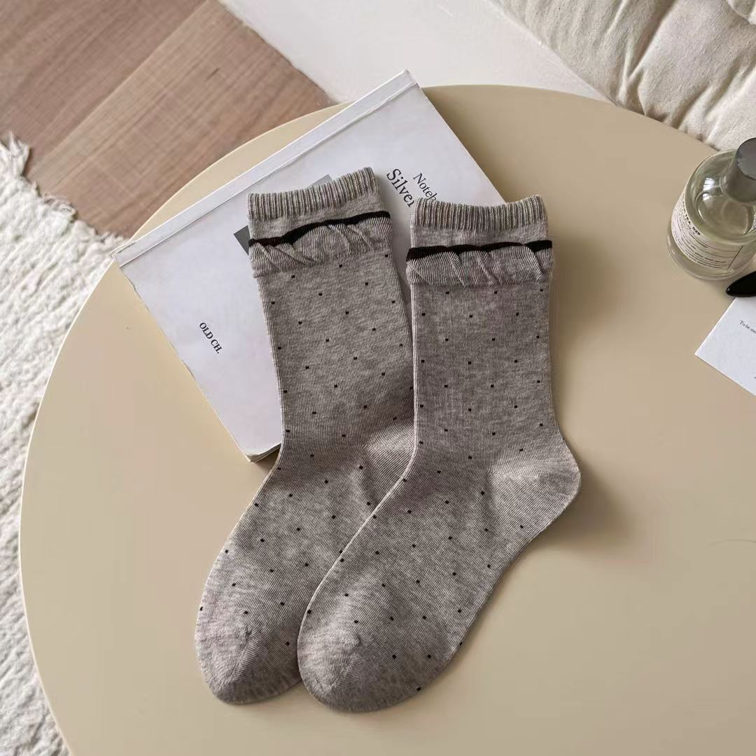 Polka Dot Crew Socks - DippedShop Wholesale - #0547