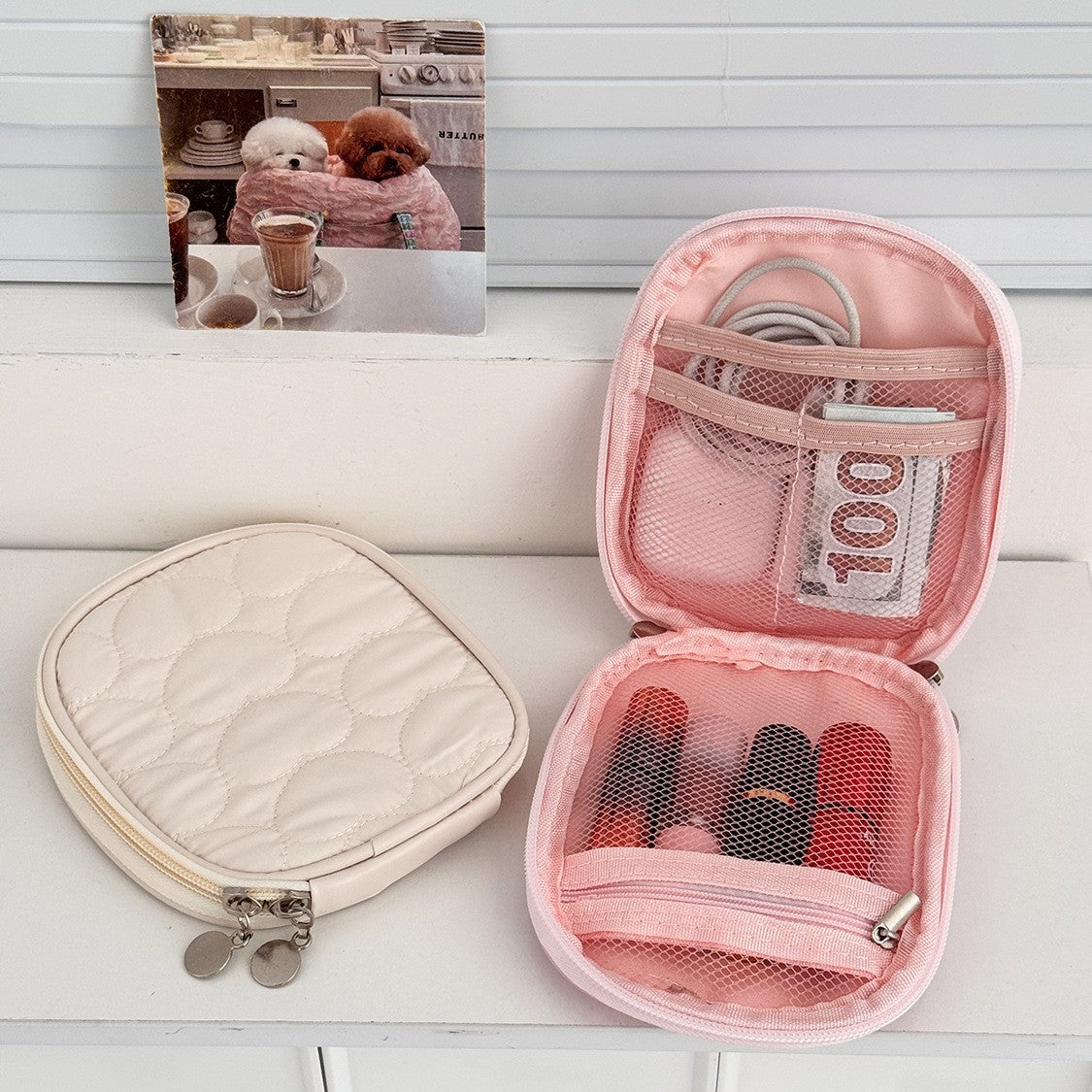 Cute Quilted Shell Jewelry Organized Bag MK2BW6S10BOB117