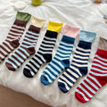 Trendy Striped Color Contrast Scrunch Socks 6W8FSO704