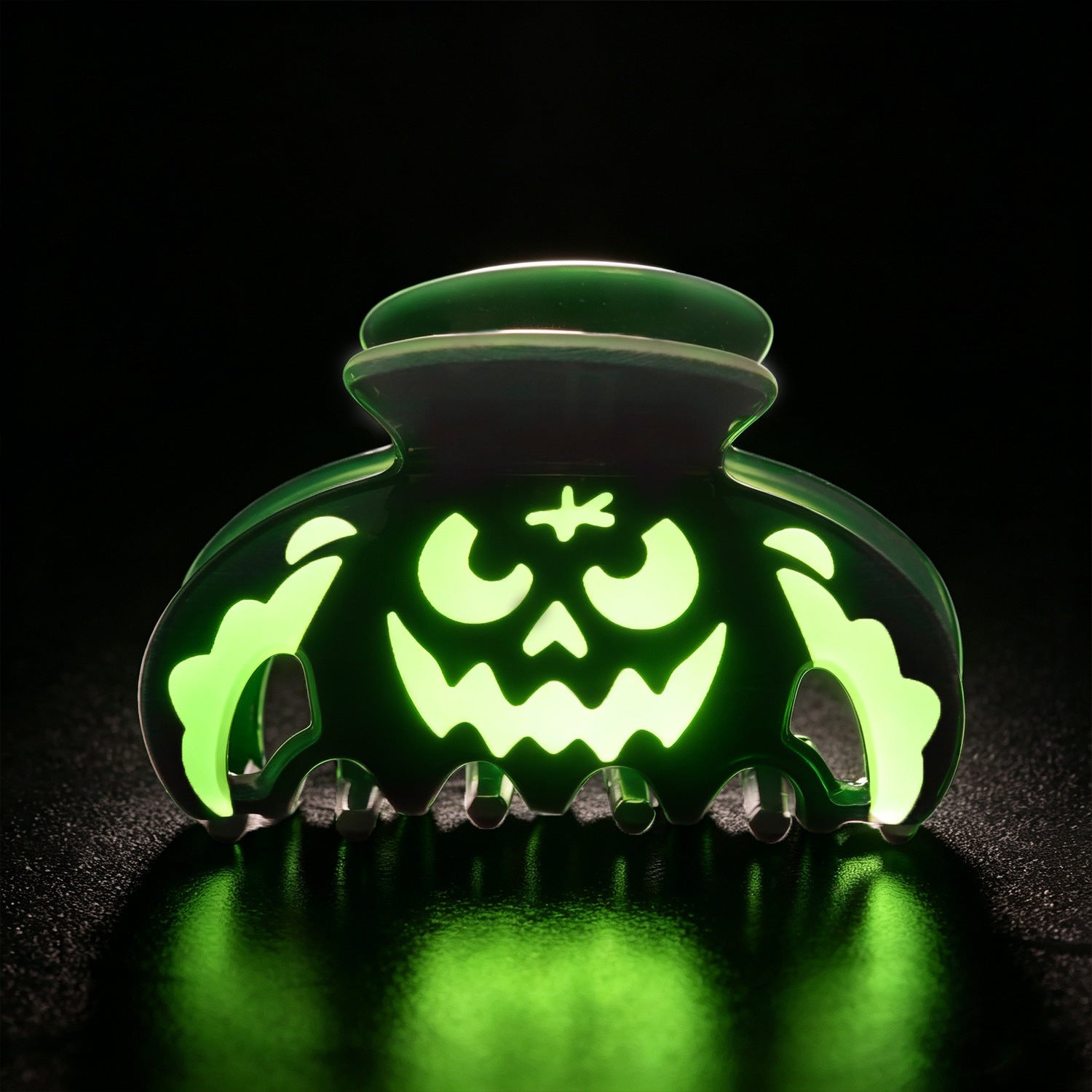 Luminous Ghost Halloween Pumpkin Hair Claw 6W6HCP1312