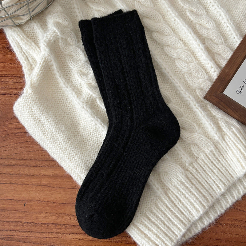 Simple Cable Knit Wool Blend Warm Crew Socks 6W8FSO540
