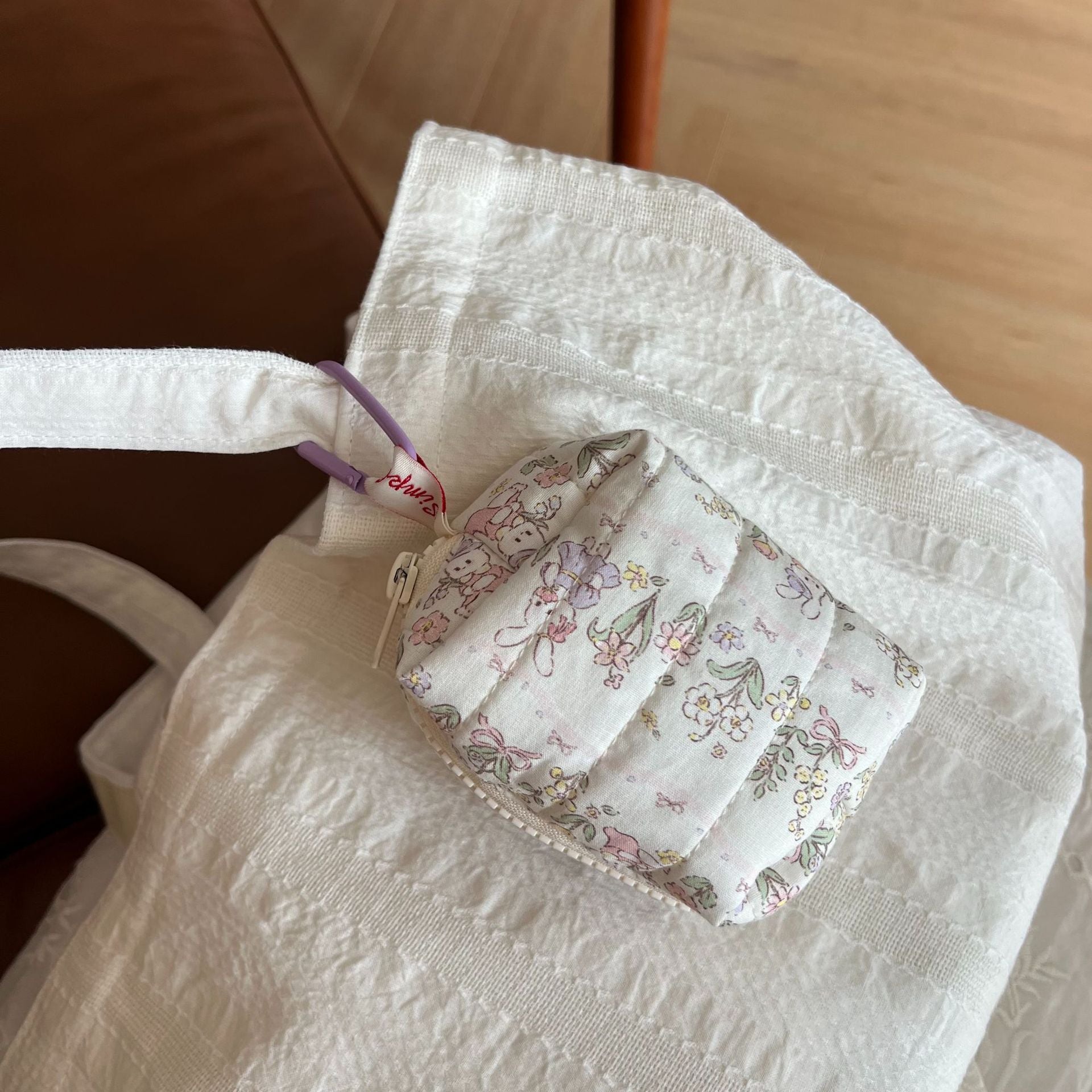 Chic Floral Print Quilted Shell Coin Purse 6S10BWB148