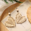 Boho Rattan Dangle Earrings - DippedShop Wholesale - #3443