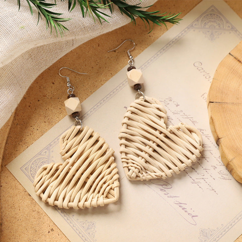 Boho Rattan Dangle Earrings - DippedShop Wholesale - #3443