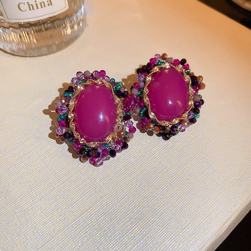 Vintage Sparkly Rhinestone Crystal Stud Earrings 6W6JER720