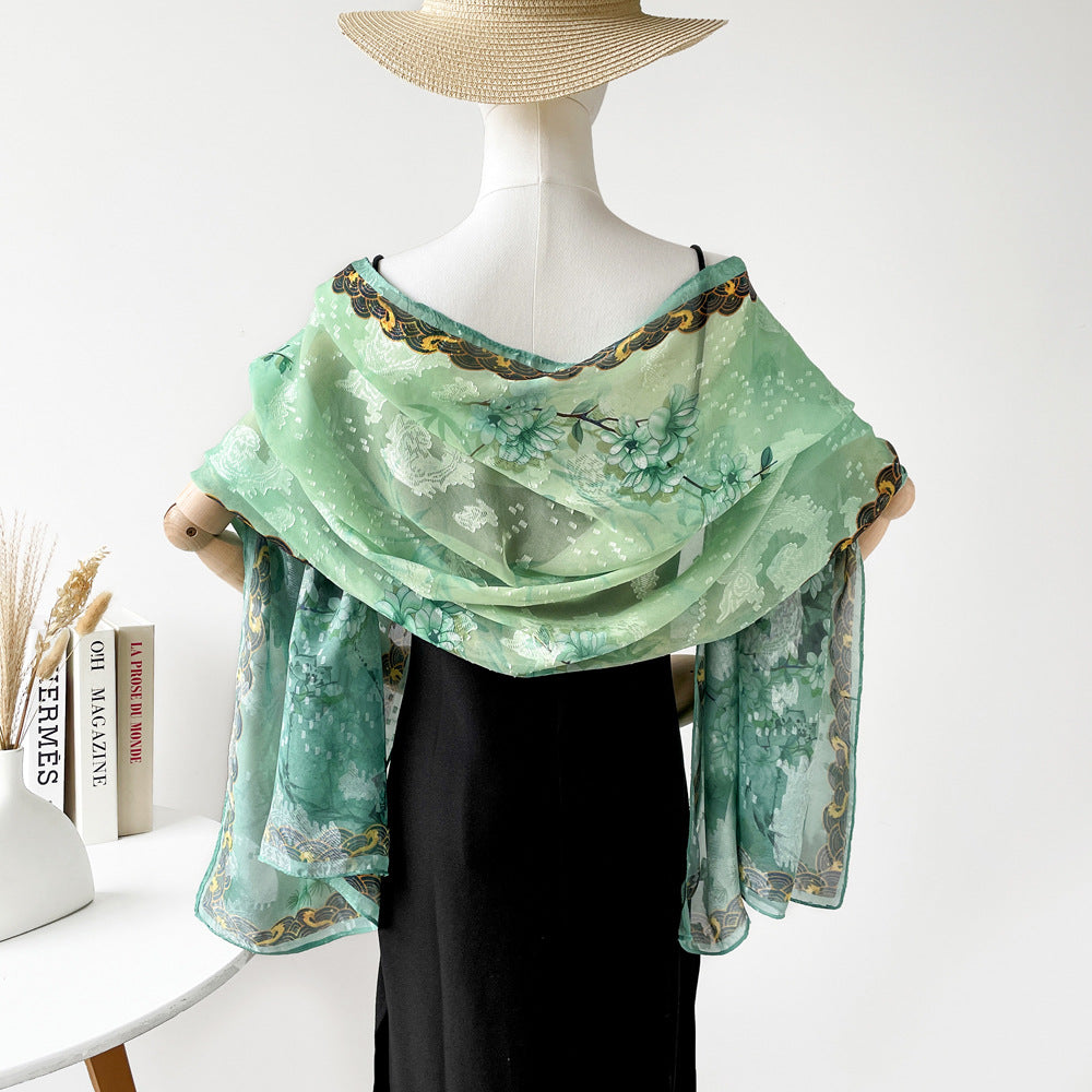 Floral Burnout Shawl - DippedShop Wholesale - #4787