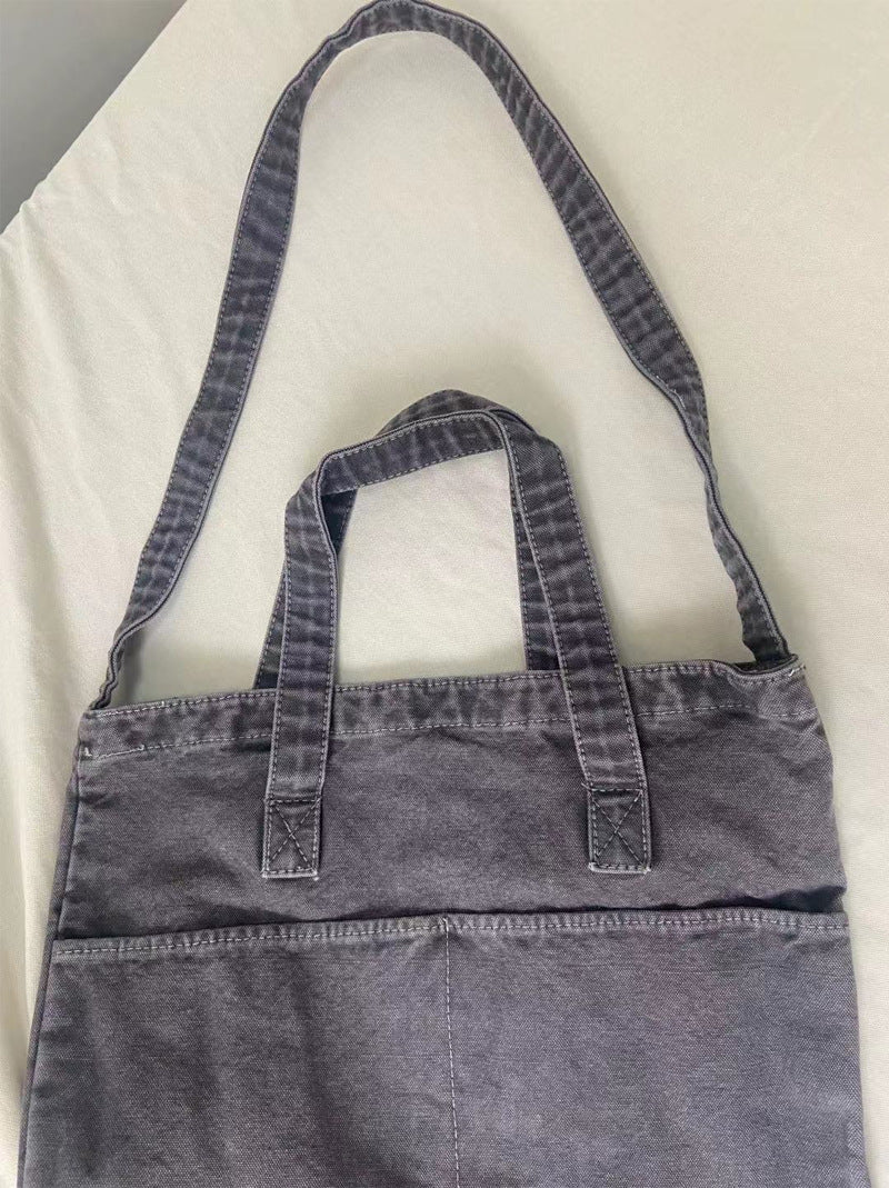 Vintage Washed Distressed Canvas Shoulder Bag 6W10BBG2499