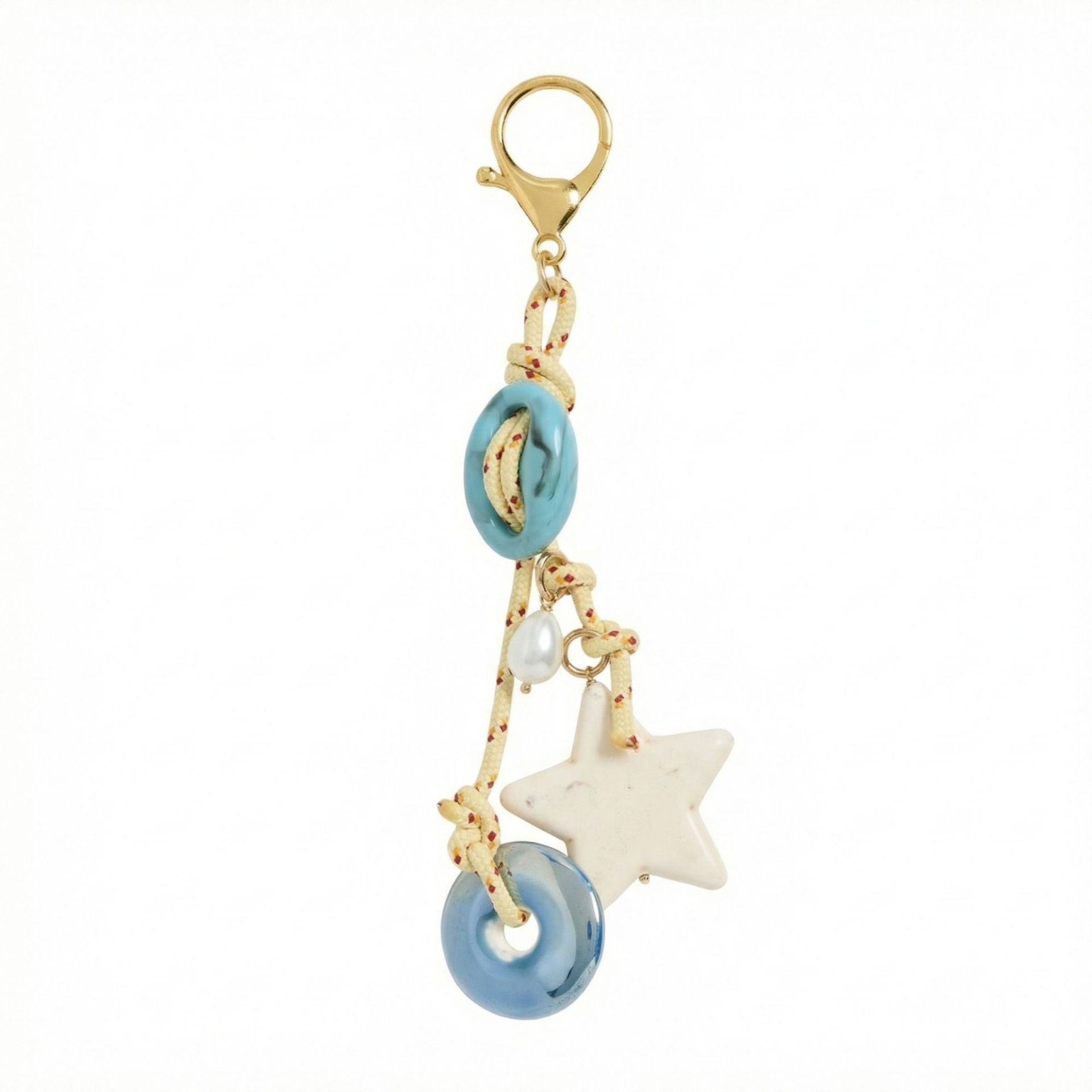 Vintage Star Beaded Braided Keychain Bag Charm MK2ZCEP6W10BBC77
