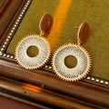 Boho Woven Mesh Circle Drop Statement Earrings 6W6JER822