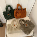 Casual Hand-Crochet Solid Color Handbag 6W10BBG1770