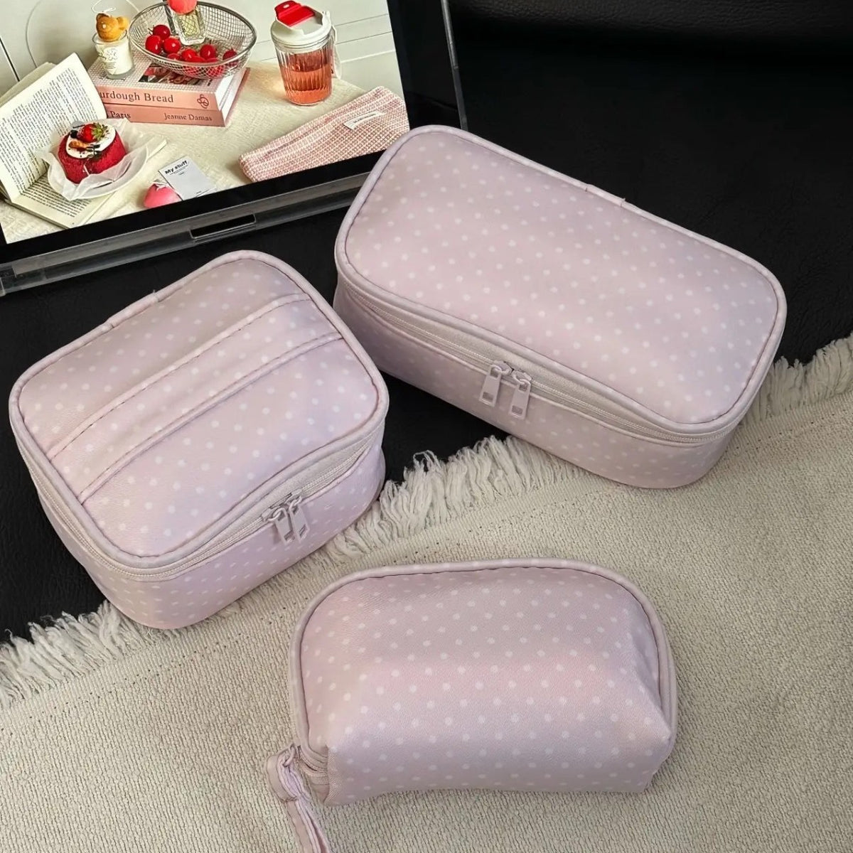 Plaid Large Capacity Cosmetic Bag - DippedShop Wholesale - #8067