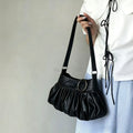 Black Ruched Crescent Underarm Bag 6W10BBG2010