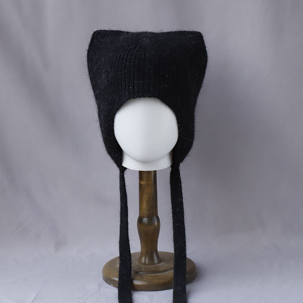 Cute Cat Ear Angora Knit Bonnet 6W6HAT690