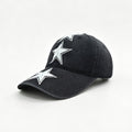 Retro Washed Star Embroidery Wide Brim Baseball Cap MK2COW6W6HAT221