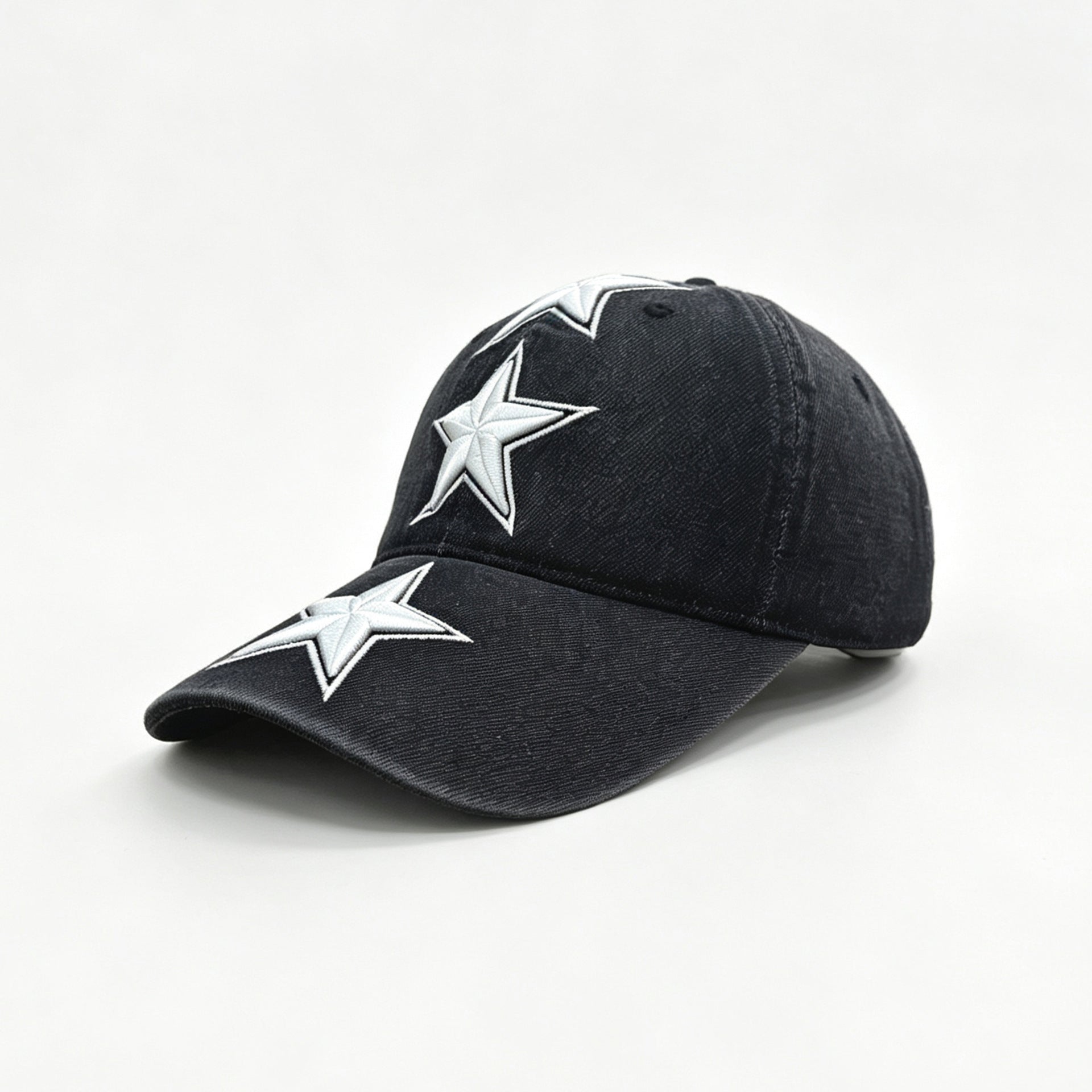 Retro Washed Star Embroidery Wide Brim Baseball Cap MK2COW6W6HAT221