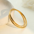 Gold Plated Interlocking Double Bangle Bracelet 6W6JBR612