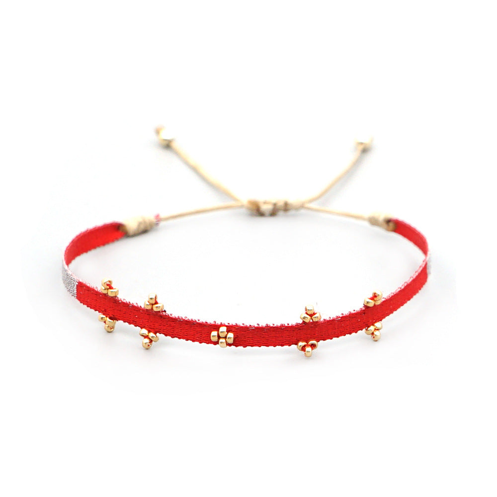 Handmade Seed Bead Braided Adjustable Bracelet 6W6JBR475