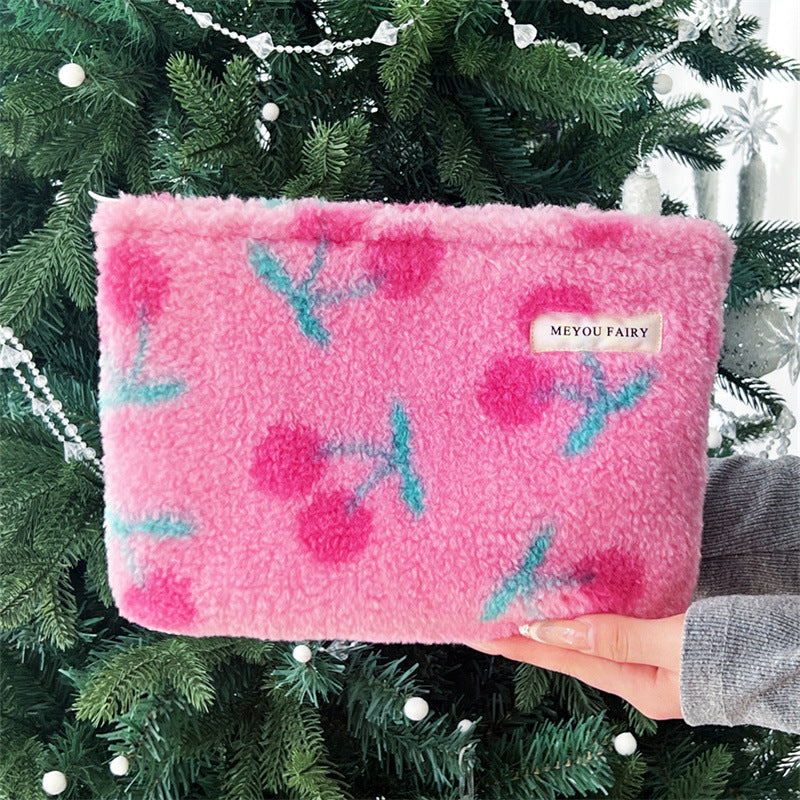 Plush Cherry Makeup Bag - DippedShop Wholesale - #5379