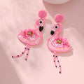 Flamingo Pendant Dangle Earrings - DippedShop Wholesale - #2419