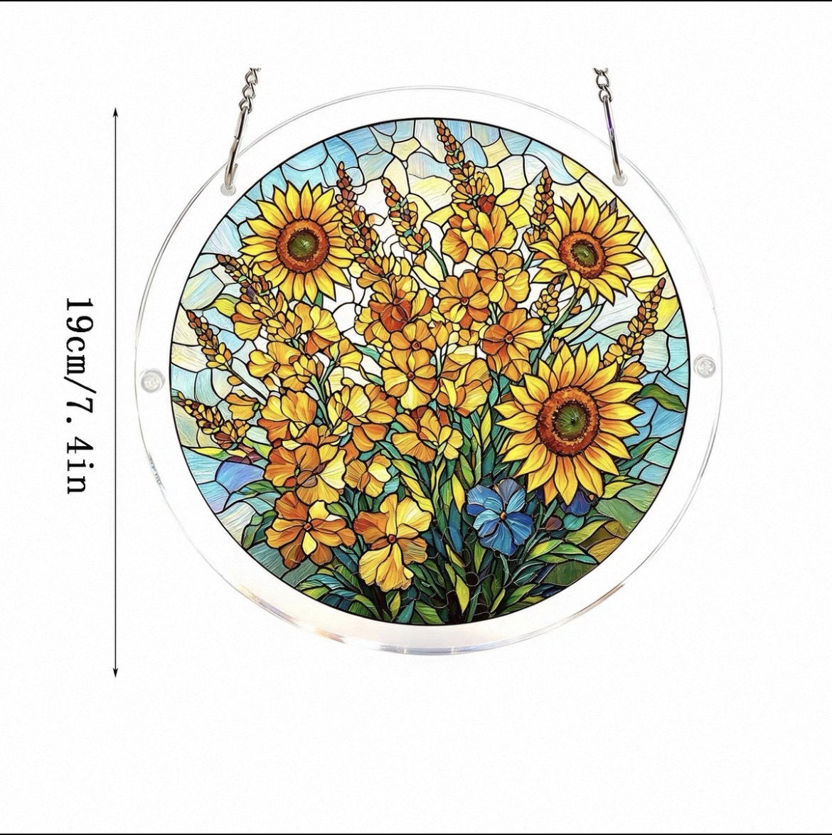 Colorful Stained Glass Style Puzzle Acrylic Suncatcher 6H7HLS181