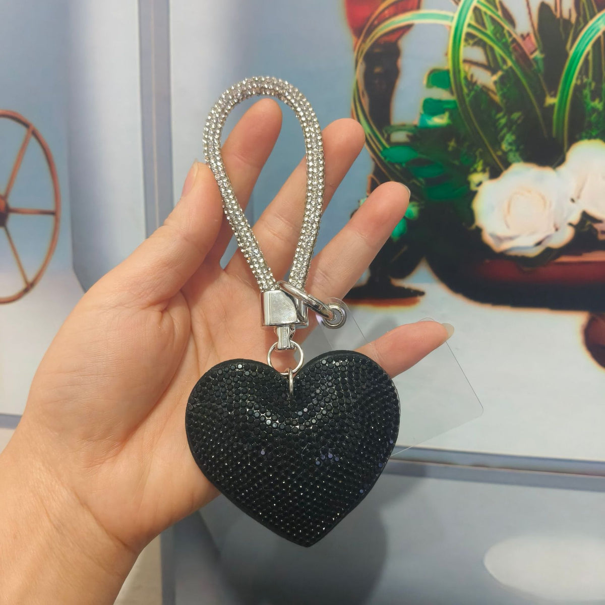 Rhinestone Heart Bag Charm - DippedShop Wholesale - #2931