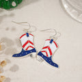 Hiphop USA Flag Love Heart Pendant Hook Earrings 8ZA6JER306L