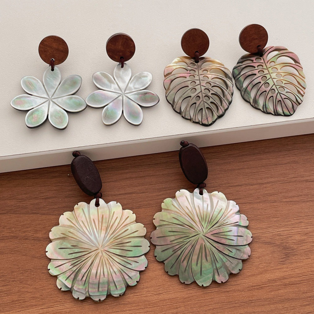 Vintage Hollow Out Leaf Floral Dangle Earrings 6W6JER603