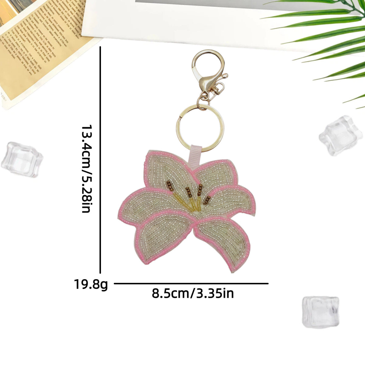 Sweet Handmade Beaded Floral Pendant Keychain 6W10BBC814