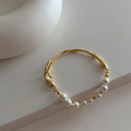Trendy Irragualr Pearl Beaded Link Chain Bracelet 6W6JBR384