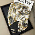 Vintage Leopard Print Versatile Silk Scarf 6W6NSI239