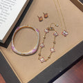 Sweet Pink Cubic Zirconia Link Bracelet 6W6JBR357