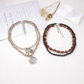 Vintage Beaded Chain Multi Layer Necklaces 6W6JNC621