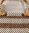 Retro Wood Bead Large Capacity Woven Tote Bag 6W10BBG1411