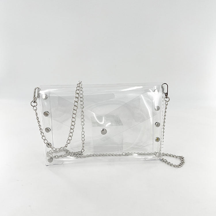 Fashion Clear PVC Envelope Clutch Shoulder Bag 6W10BBG2119