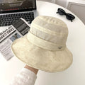 Linen Wide Brim Bucket Hat - DippedShop Wholesale - #0355