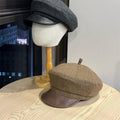 Retro Leather Visor Beret Hat - DippedShop Wholesale - #9827