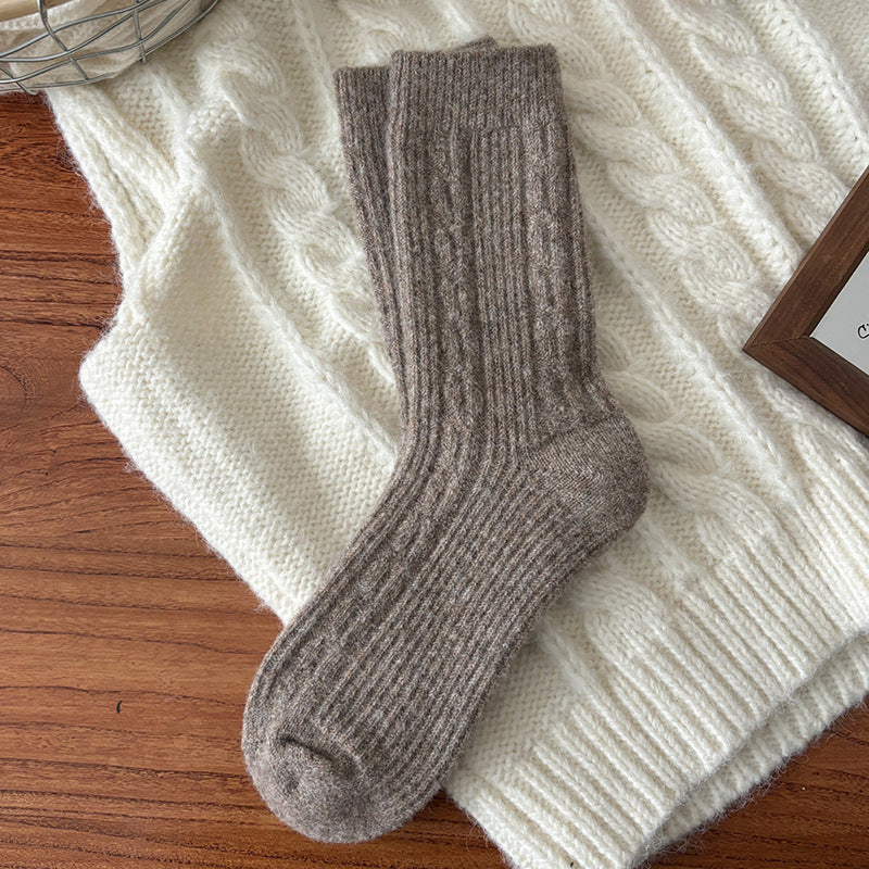 Simple Cable Knit Wool Blend Warm Crew Socks 6W8FSO540