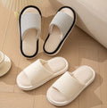 Linen Open Toe House Slippers - DippedShop Wholesale - #4803