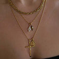Minimalist Gold Plated Cross Pendant Necklace 6W6JNC399L