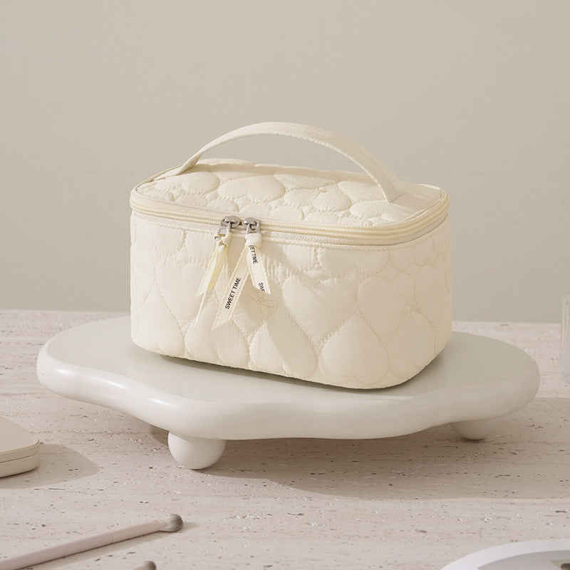 Simple Solid Color Quilt Shell Cosmetic Bag 6S5CO121