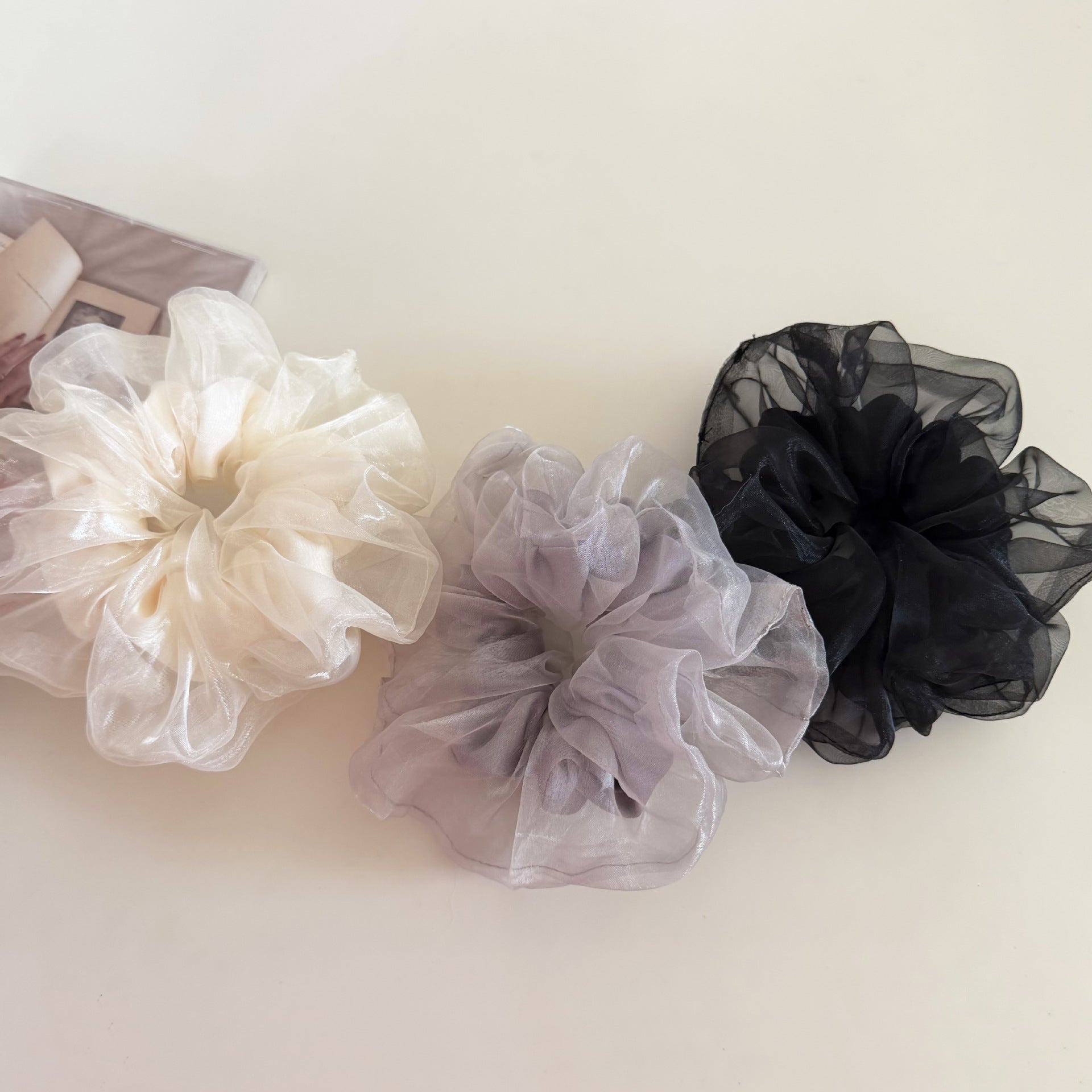 Minimalist Lustrous Double Layer Satin Scrunchies MK2BW6W6HSR82