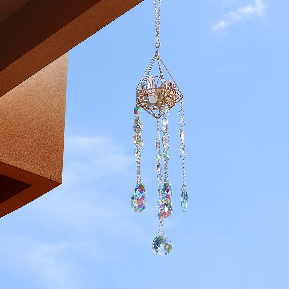 Gold Crystal Suncatcher Pendant - DippedShop Wholesale - #7299