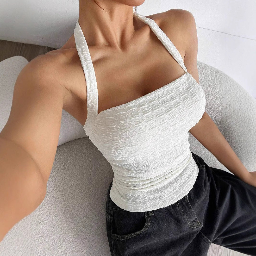 Sleeveless Backless Slim Halter Top DP25B462