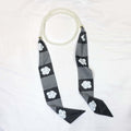 Elegant Floral Print Pearl Scarf Skinny Heanband MK2BW6W6HBD121