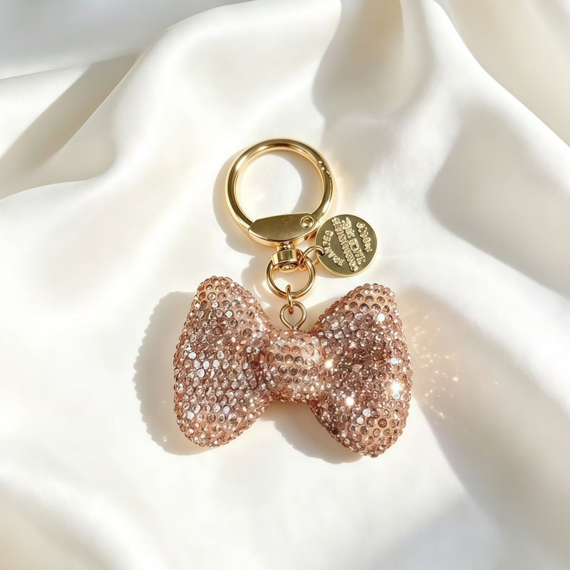 Elegant Rhinestone Bowknot Keychain Bag Charm 6W10BBC729